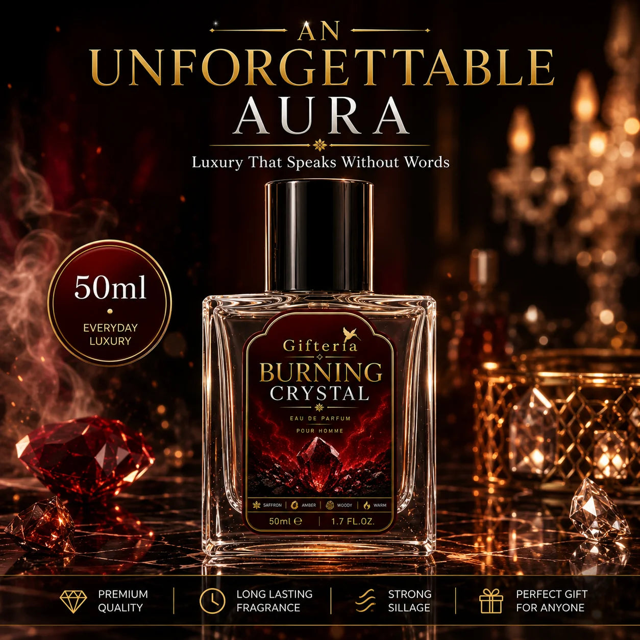 BURNING CRYSTAL Perfume – Inspired by Baccarat Rouge 540 | Luxury Unisex Amber Fragrance