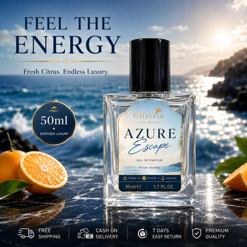 AZURE ESCAPE Perfume – Inspired by Afternoon Swim | Fresh Citrus Luxury for Men