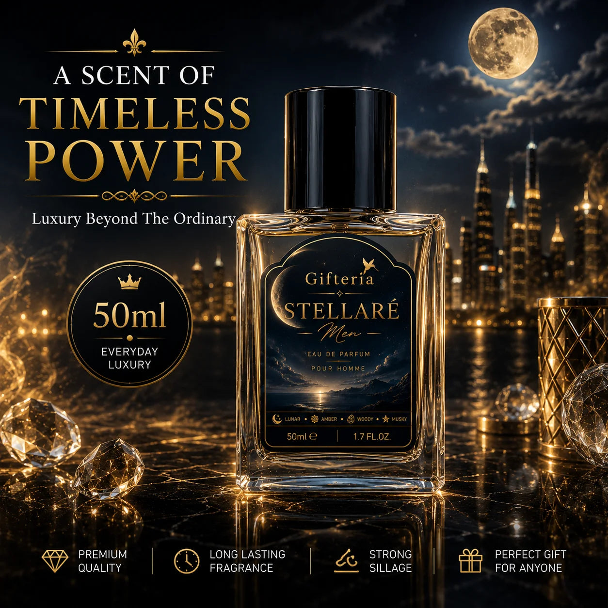 STELLARÉ MEN Perfume – Inspired by Stellar Times | Luxury Amber Floral Fragrance for Men
